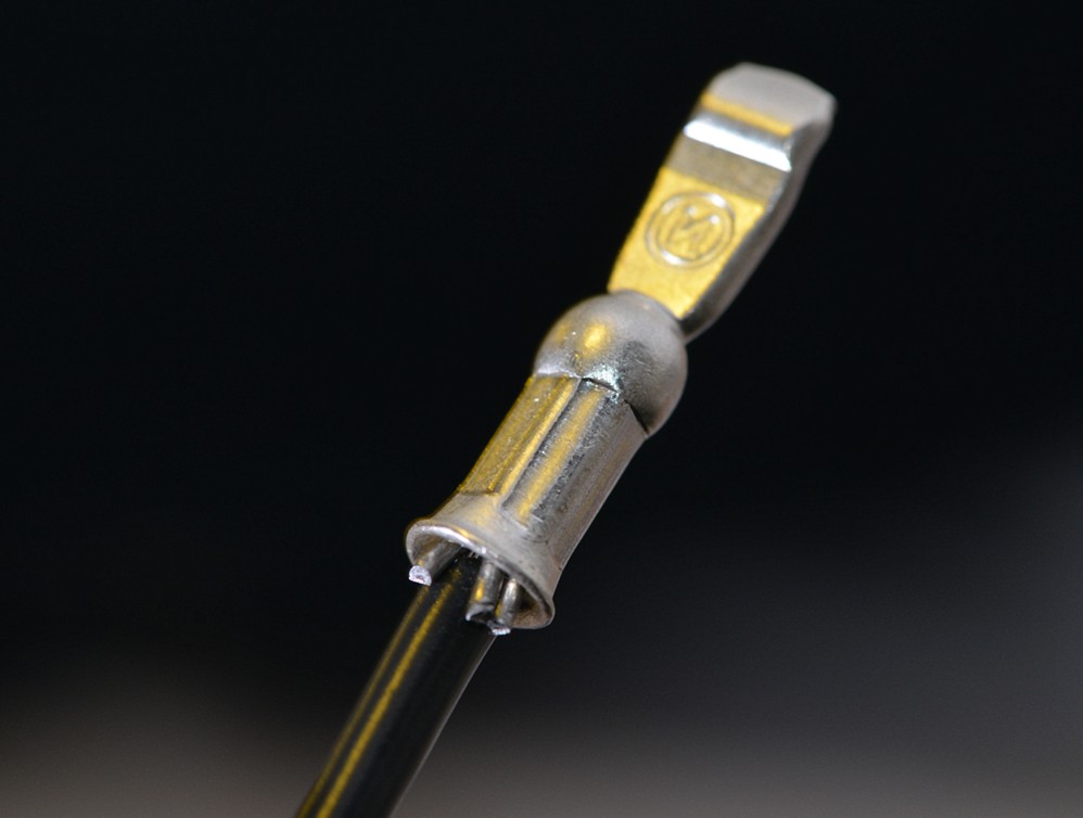 Crimped and ready for soldering