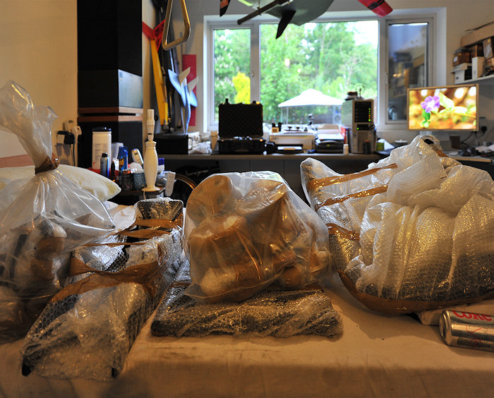 powdercoated parts wrapped up