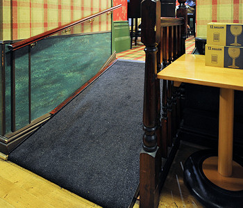 A very steep ramp for wheelchair access!