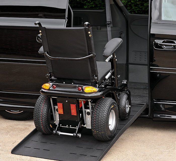 powerchair on ramp