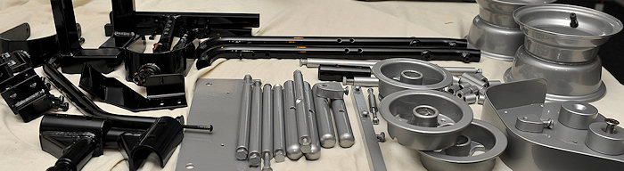 Powdercoated parts unwrapped
